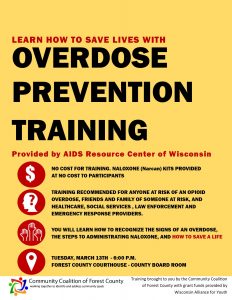 Overdose prevention Narcan training to be offered