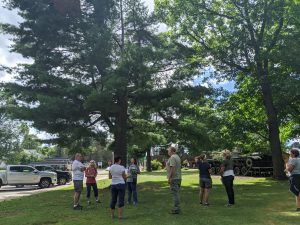 Forest County Master Gardener Volunteers work to identify trees in Courthouse Square
