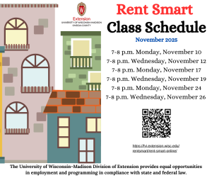 Rent Smart – November Class Schedule